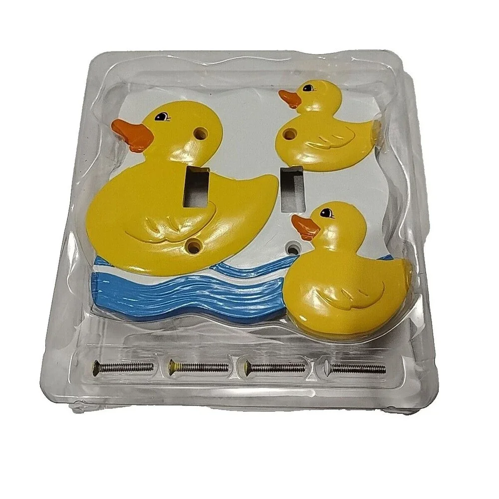 Rubber Ducky Double Light Switch Plate Borders Unlimited set